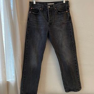 Levi’s Wedgie Straight Cropped Jeans Black